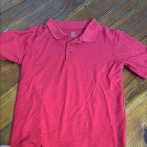 Red Polo Shirt with Classic Collar and Short Sleeves